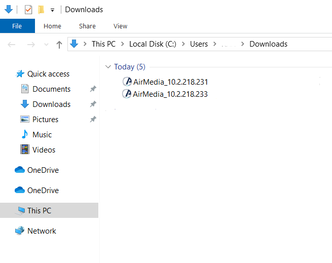 AirMedia apps downloaded