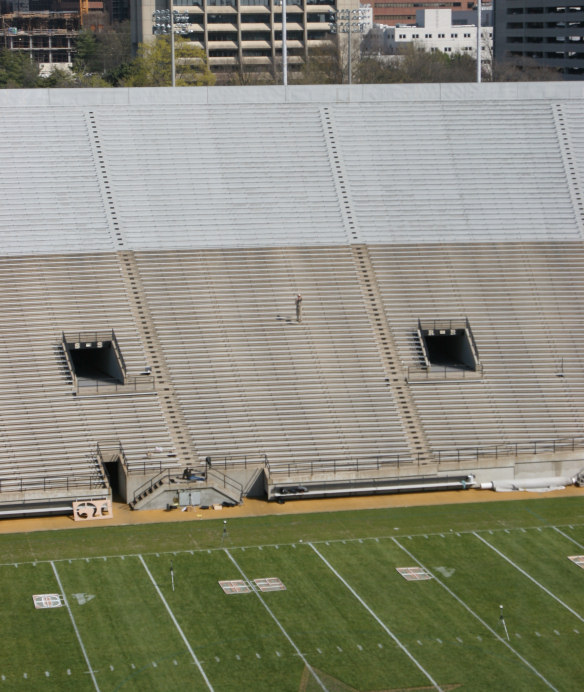 tracked person in stadium